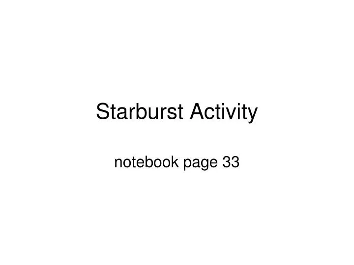 starburst activity