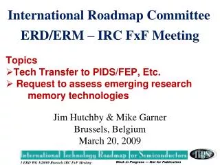 ERD/ERM – IRC FxF Meeting