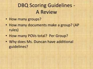 DBQ Scoring Guidelines - A Review