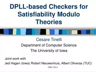 DPLL-based Checkers for Satisfiability Modulo Theories