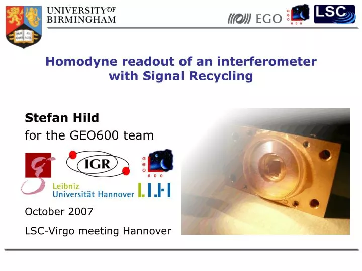 homodyne readout of an interferometer with signal recycling
