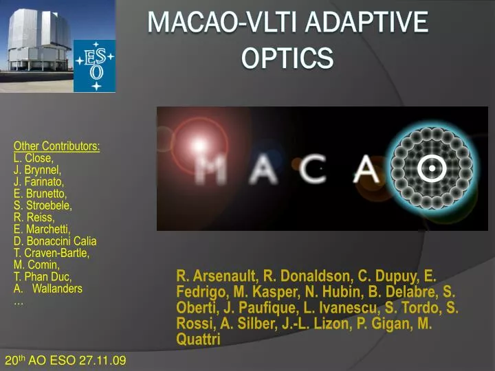 macao vlti adaptive optics