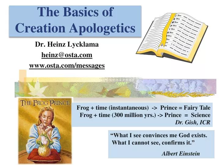 the basics of creation apologetics