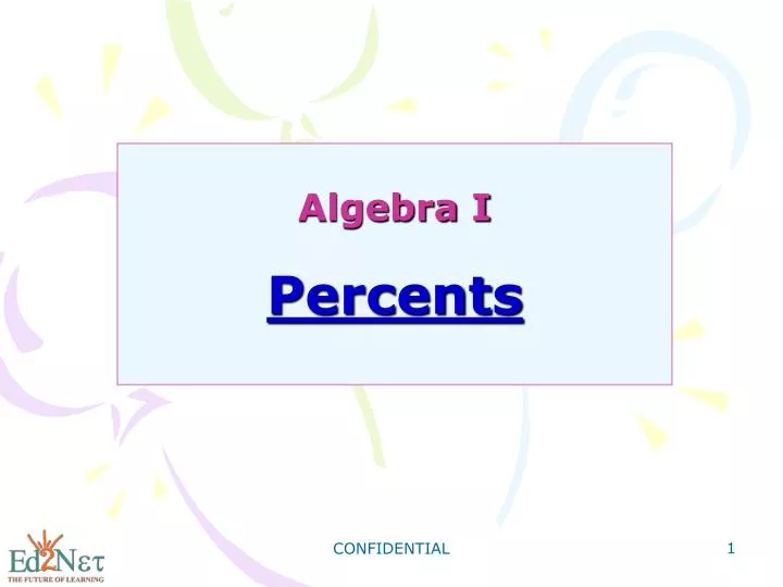 algebra i percents