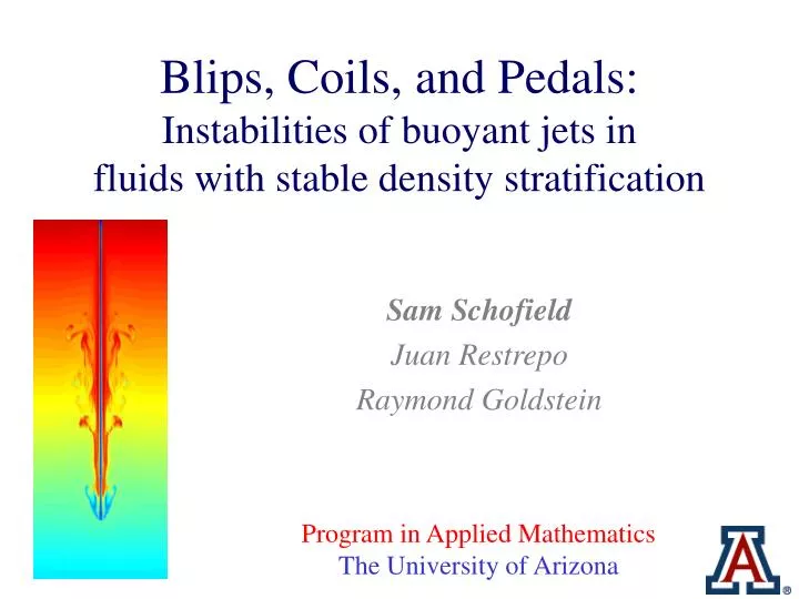 blips coils and pedals instabilities of buoyant jets in fluids with stable density stratification