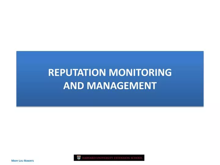 reputation monitoring and management