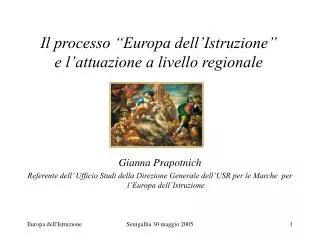 Il processo “Europa dell’Istruzione” e l’attuazione a livello regionale