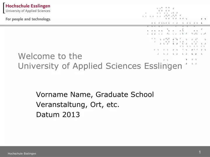 welcome to the university of applied sciences esslingen