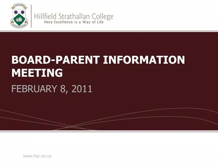 board parent information meeting