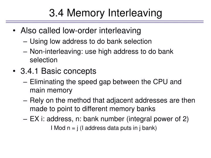 3 4 memory interleaving