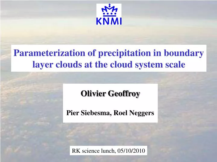 parameterization of precipitation in boundary layer clouds at the cloud system scale