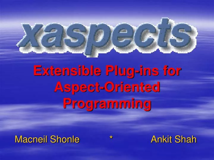 extensible plug ins for aspect oriented programming