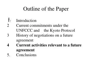 Outline of the Paper