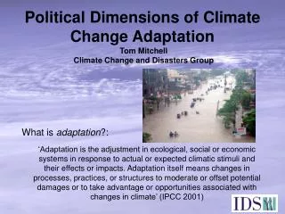 Political Dimensions of Climate Change Adaptation