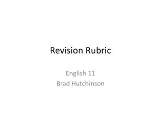 Revision Rubric