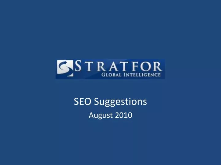 seo suggestions august 2010
