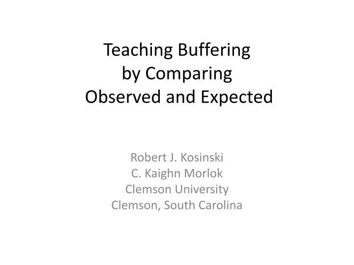 teaching buffering by comparing observed and expected