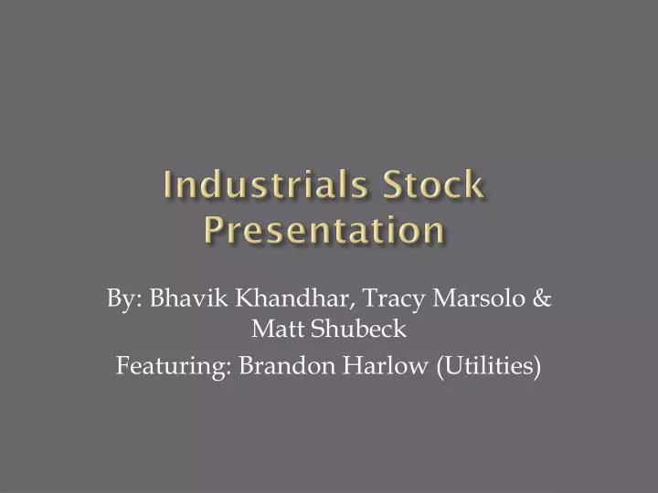 industrials stock presentation
