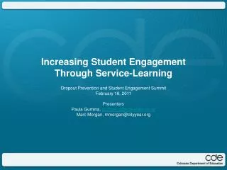 Increasing Student Engagement Through Service-Learning