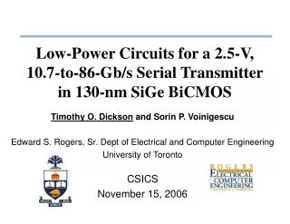 Low-Power Circuits for a 2.5-V, 10.7-to-86-Gb/s Serial Transmitter in 130-nm SiGe BiCMOS
