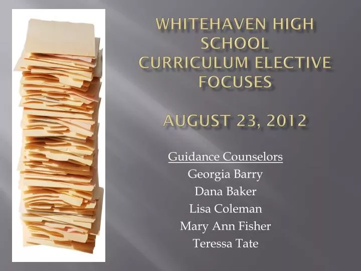 whitehaven high school curriculum elective focuses august 23 2012
