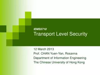 IE MS5710 Transport Level Security