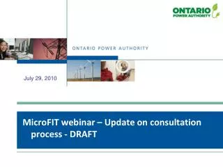 MicroFIT webinar – Update on consultation process - DRAFT