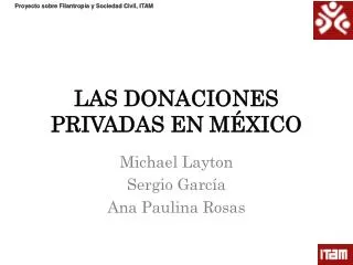 LAS DONACIONES PRIVADAS EN MÉXICO