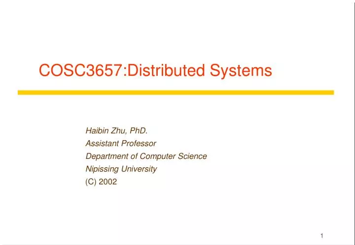 cosc3657 distributed systems