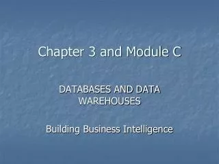Chapter 3 and Module C