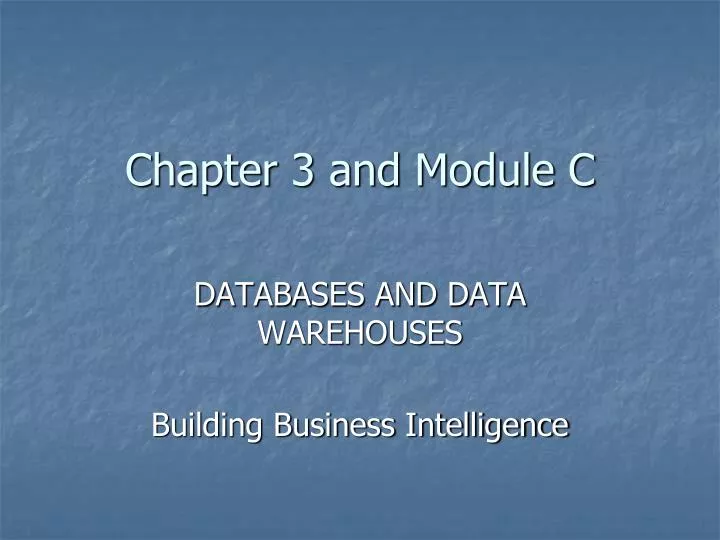 chapter 3 and module c