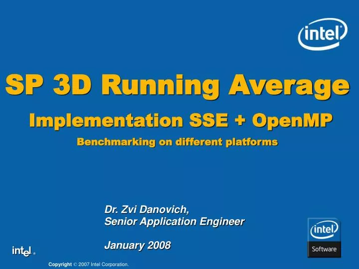 sp 3d running average implementation sse openmp benchmarking on different platforms