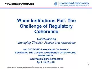 2nd CUTS-CIRC International Conference REVIEWING THE GLOBAL EXPERIENCE ON ECONOMIC REGULATION