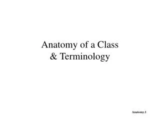 Anatomy of a Class &amp; Terminology