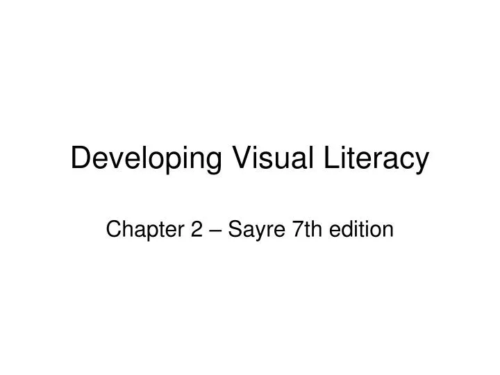 developing visual literacy