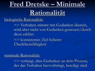 Fred Dretske – Minimale Rationalität