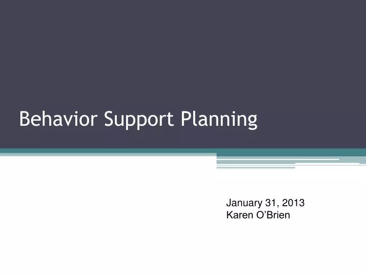 behavior support planning