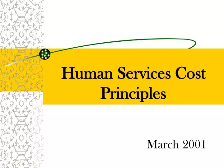 human services cost principles