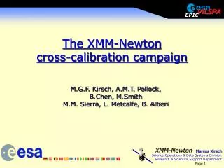 The XMM-Newton cross-calibration campaign