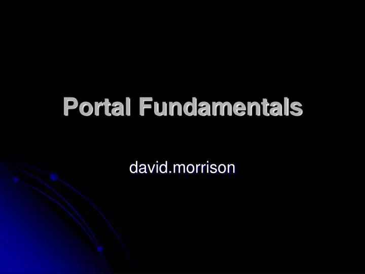 portal fundamentals