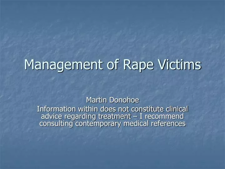 management of rape victims