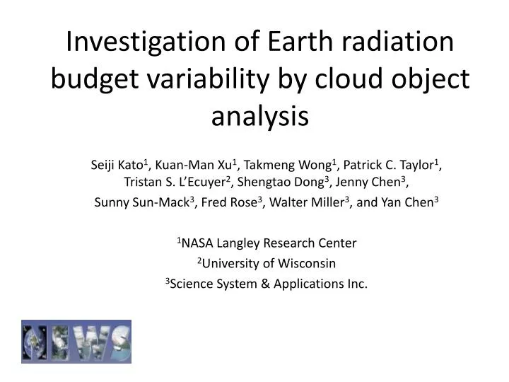 investigation of earth radiation budget variability by cloud object analysis