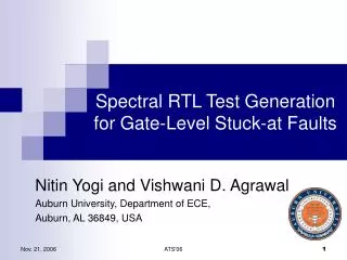 Spectral RTL Test Generation for Gate-Level Stuck-at Faults