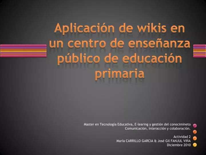 aplicaci n de wikis en un centro de ense anza p blico de educaci n primaria