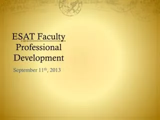 ESAT Faculty Professional Development