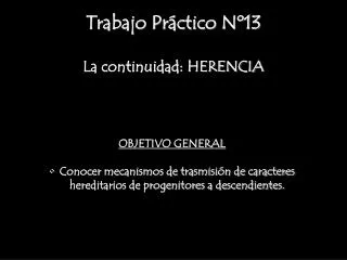Trabajo Práctico Nº13 La continuidad: HERENCIA