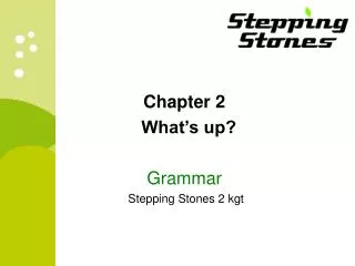 Chapter 2 	What’s up? Grammar Stepping Stones 2 kgt