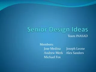 Senior Design Ideas