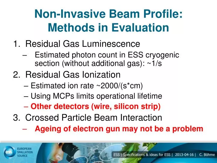 non invasive beam profile methods in evaluation