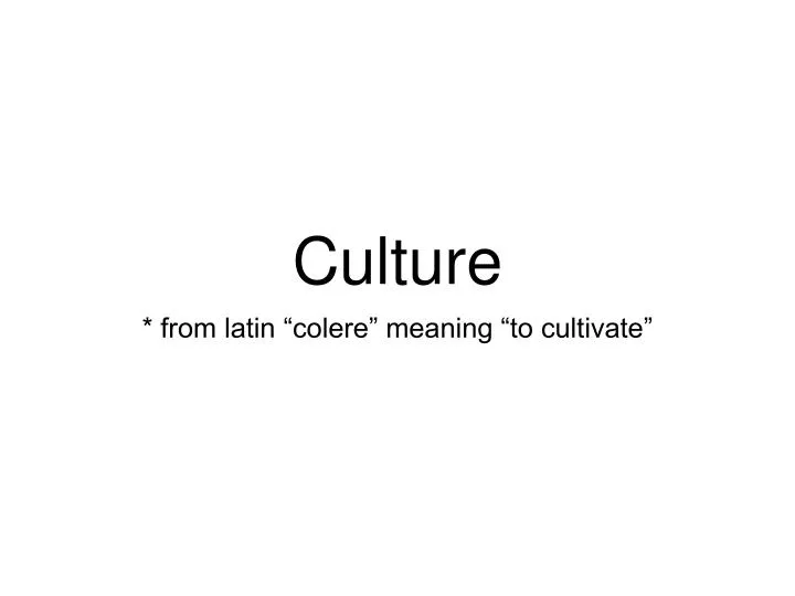 culture